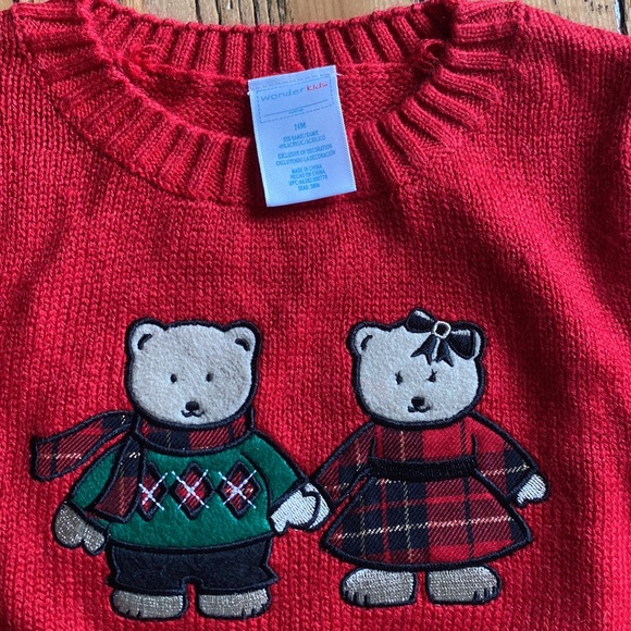 Wonder kids holiday plaid bears sweater size 24M NWT girls - Picture 2 of 5